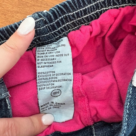 Harley-Davidson Blue Denim Skirt (Skort) with Appliqué Girls Size 18M - Picture 6 of 6